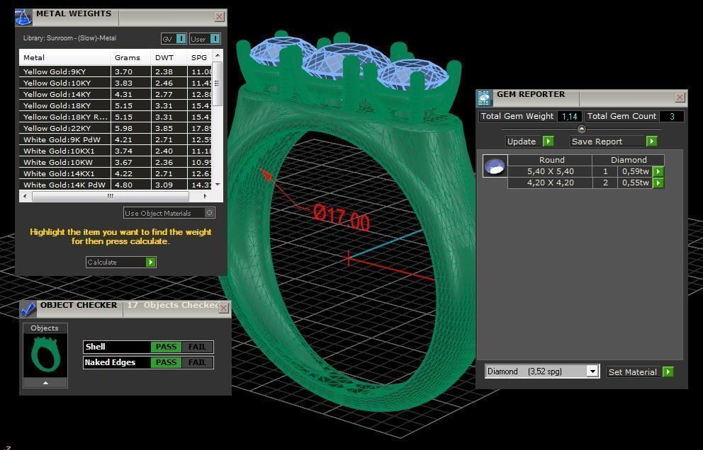 Three gemstone pack ring  3D Model Collection_33