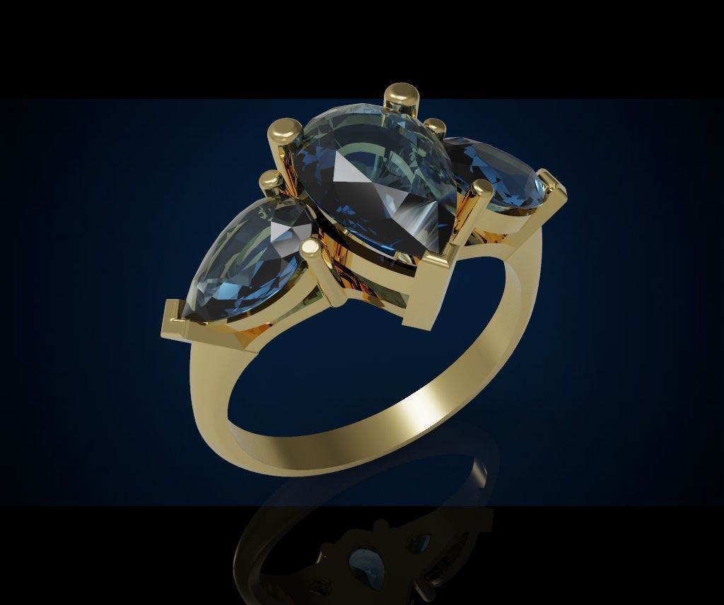 Three gemstone pack ring  3D Model Collection_48