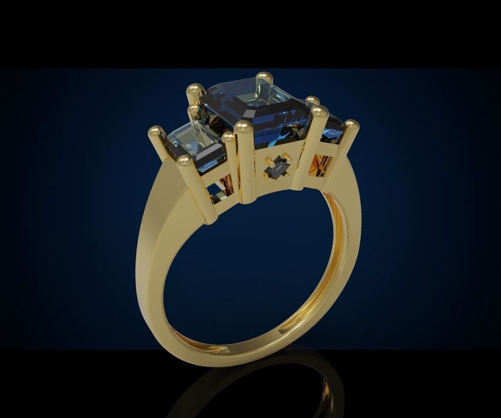 Three gemstone pack ring  3D Model Collection_42