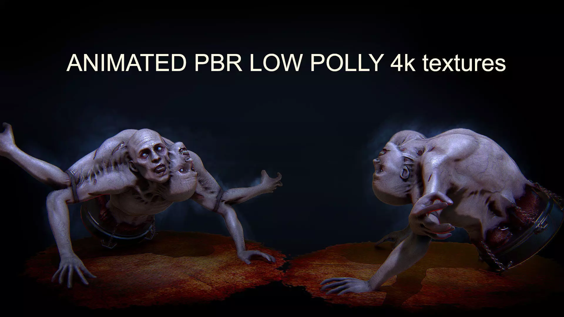 DUO HORROR PBR ANIMATED Low-poly 3D model_0
