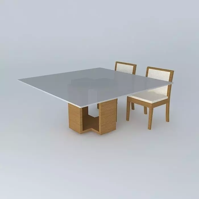 table and chair mesa e cadeira Free 3D model_0