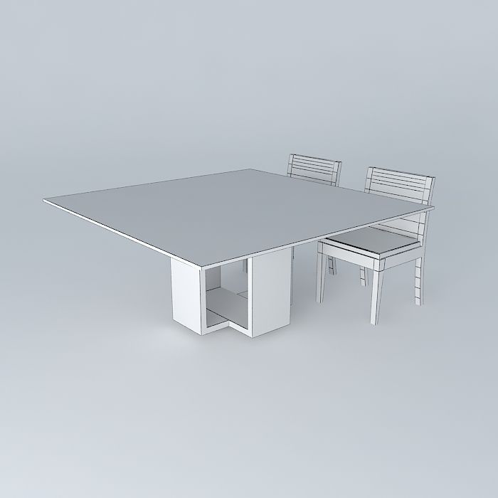table and chair mesa e cadeira Free 3D model_3
