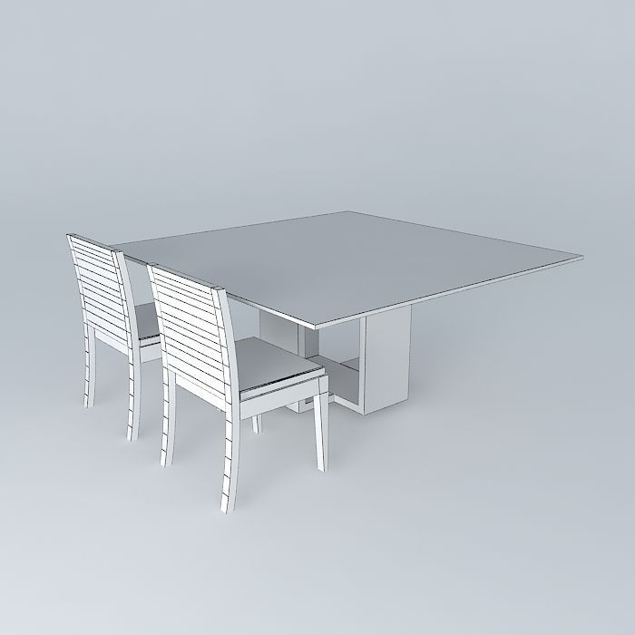 table and chair mesa e cadeira Free 3D model_4