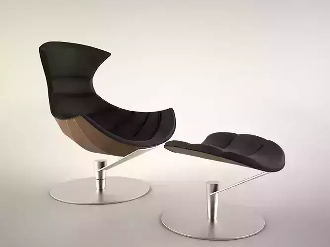Lobster Chair with Ottoman 3D model