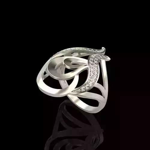 Women Long finger ring 3dm stl 3D print model