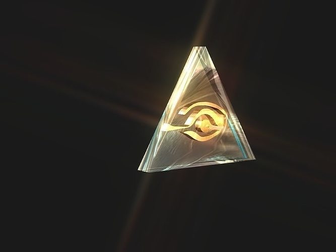2D Egyptian Eye Pyramid Low-poly 3D model