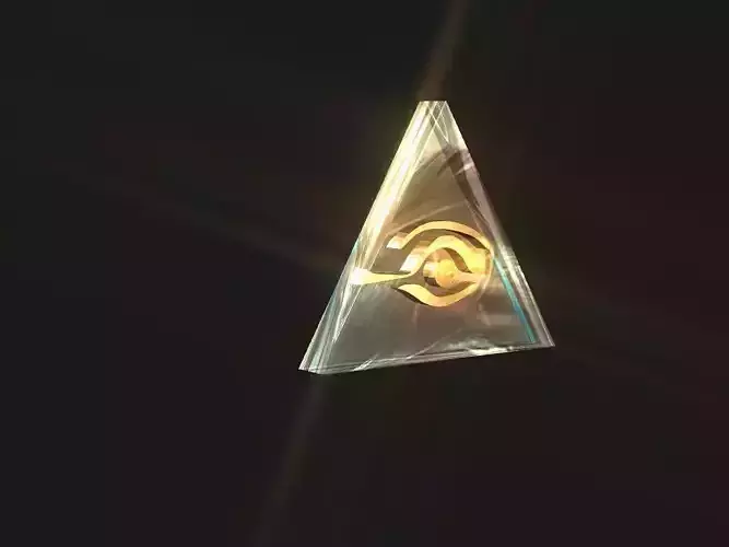 2D Egyptian Eye Pyramid Low-poly 3D model