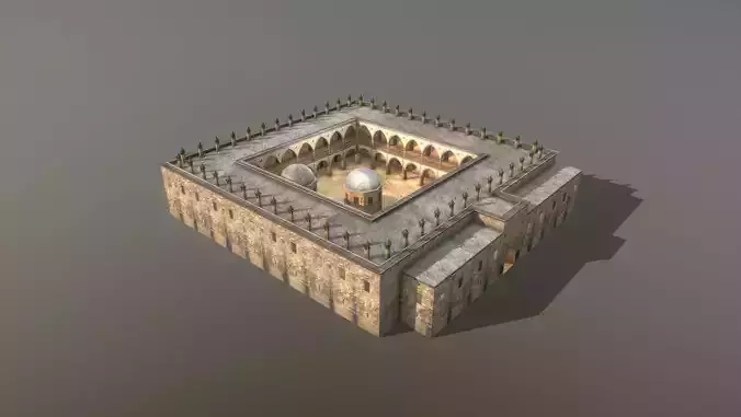 Cathedral Building Buyuk Han Mosque Cyprus Low-poly 3D model