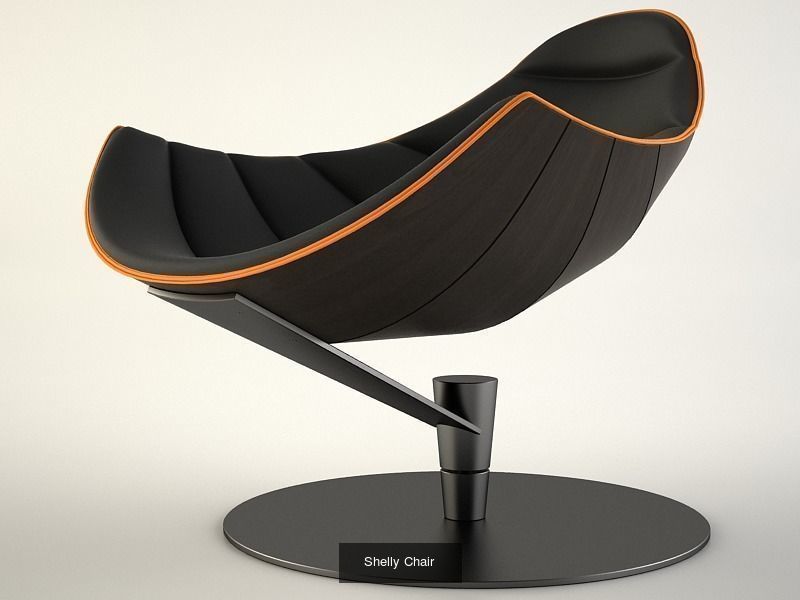 Lobster chair with ottoman and Shelly chair bundle 3D Model Collection_3