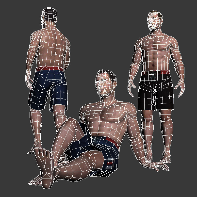 MAN 02b Low-poly 3D model_6