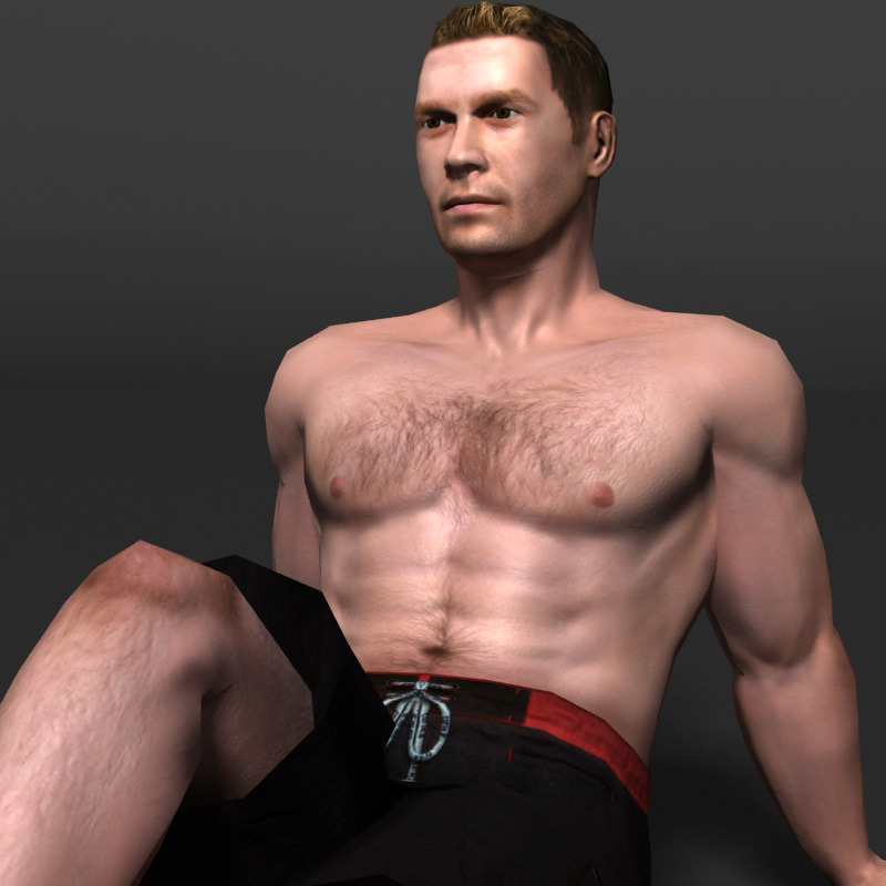 MAN 02b Low-poly 3D model_5