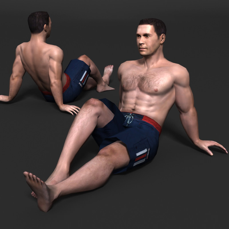 MAN 02b Low-poly 3D model_1