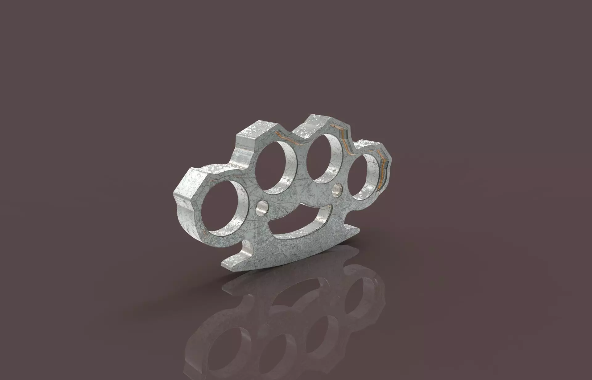 Brass knuckles 3D model_0