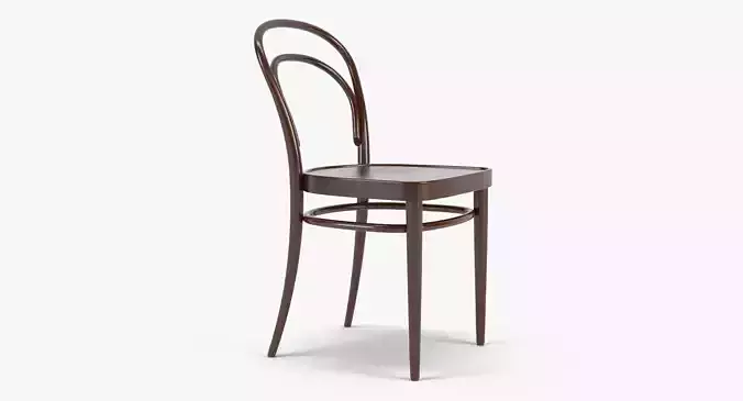 Photorealistic Thonet Chair 214 Brown Low-poly 3D model