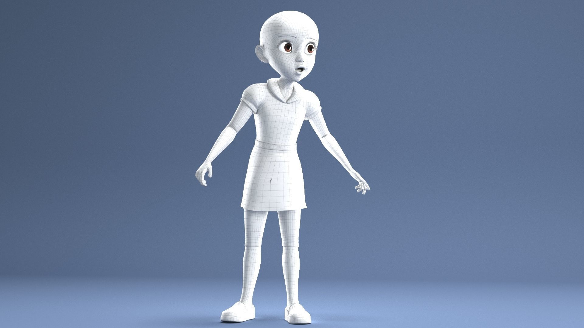 AFRO GIRL - RIGGED CARTOON CHARACTER  3D model_33