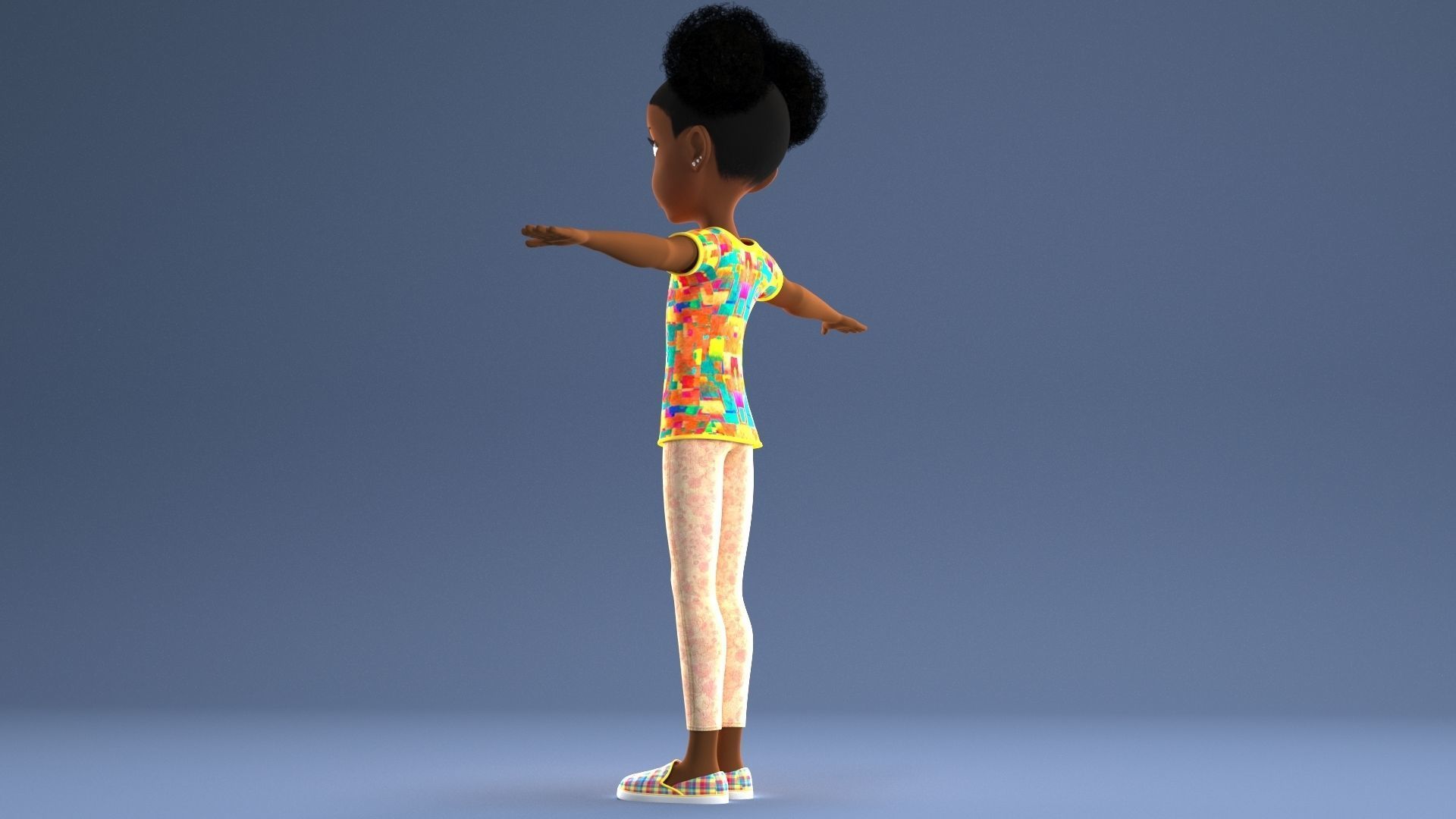 AFRO GIRL - RIGGED CARTOON CHARACTER  3D model_29