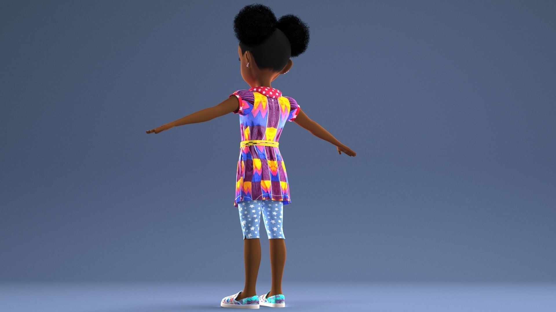 AFRO GIRL - RIGGED CARTOON CHARACTER  3D model_17