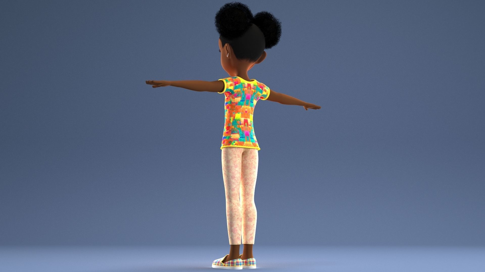 AFRO GIRL - RIGGED CARTOON CHARACTER  3D model_30