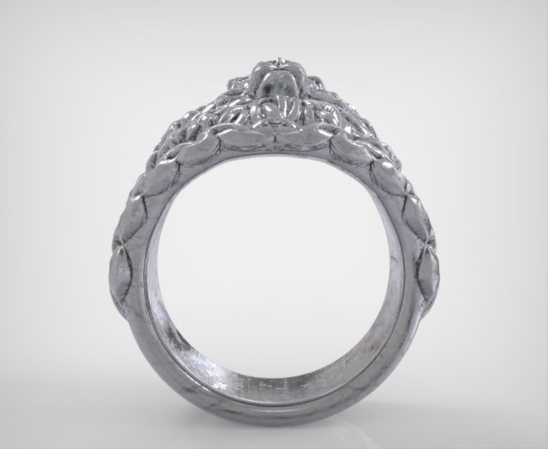 Stylish Ring with Chain and Lion 3D print model 3D print model_4