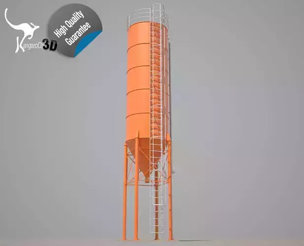 Cement silo - 54m3 Low-poly 3D model