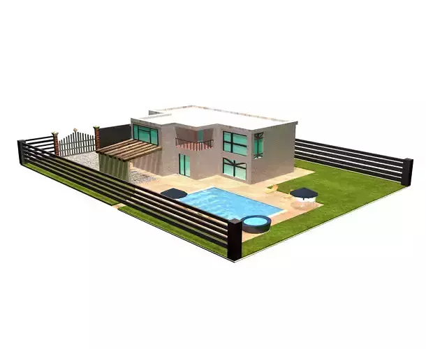 Mansion modern house with swimming pool