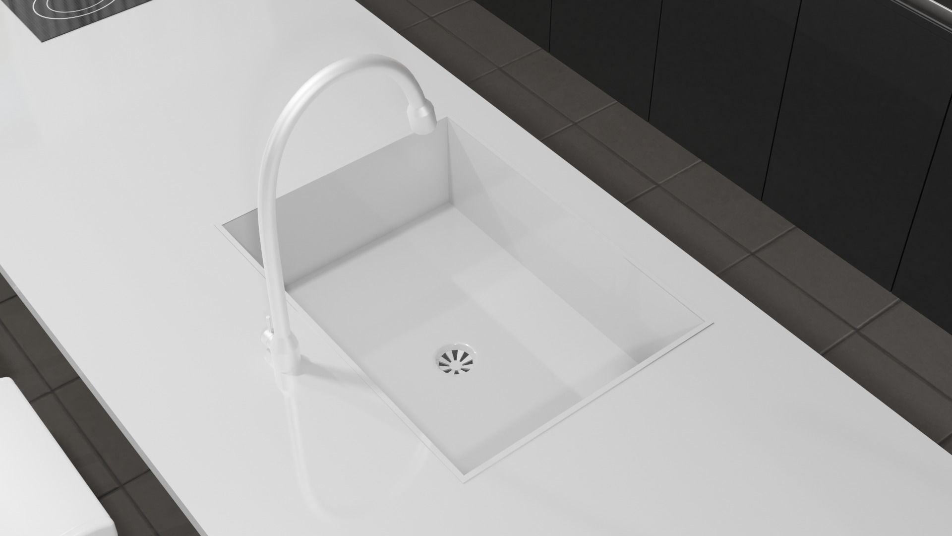 Modern Kitchen Scene Low-poly 3D model_6