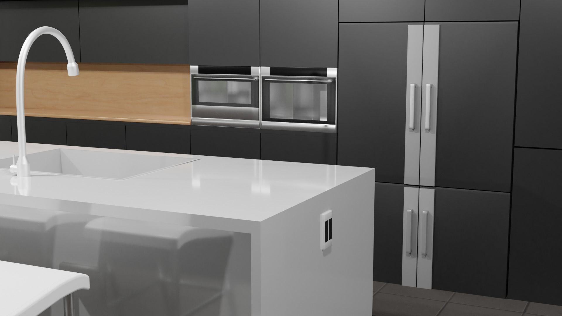 Modern Kitchen Scene Low-poly 3D model_10