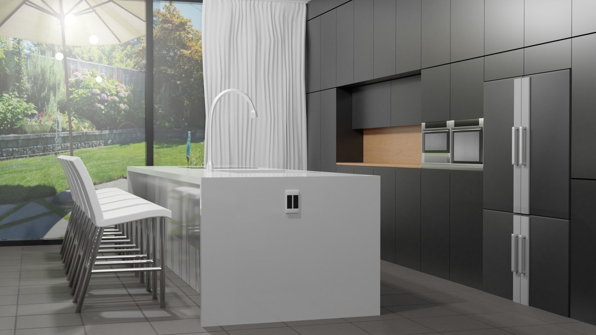 Modern Kitchen Scene Low-poly 3D model_2