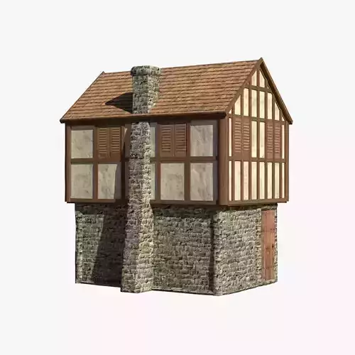 Medieval House 01B Game Ready