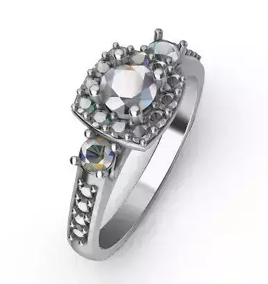 Ring Engagment Halo Ring 3D print model