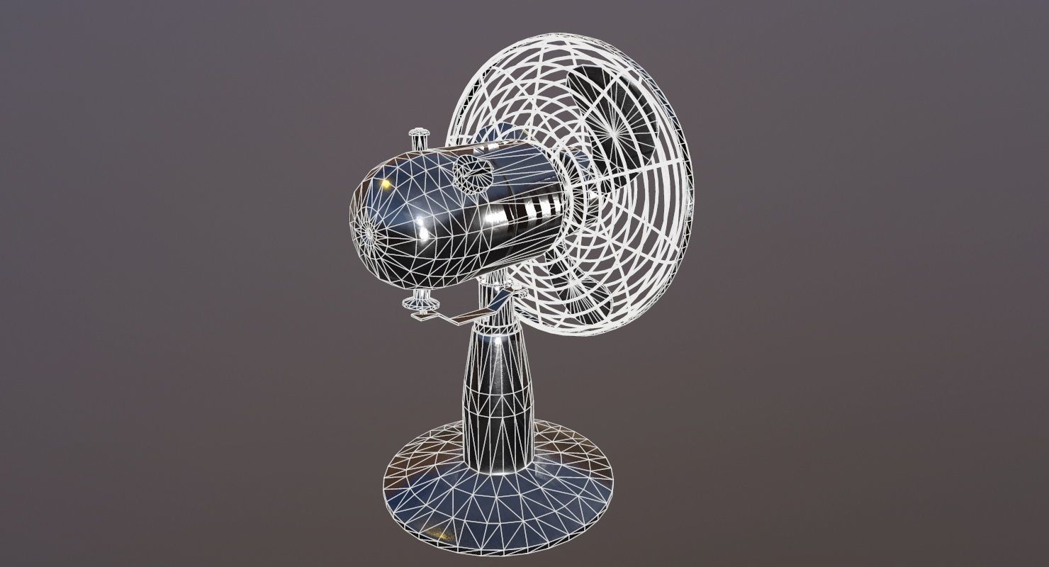 Desk Fan Game Ready Low-poly 3D model_15
