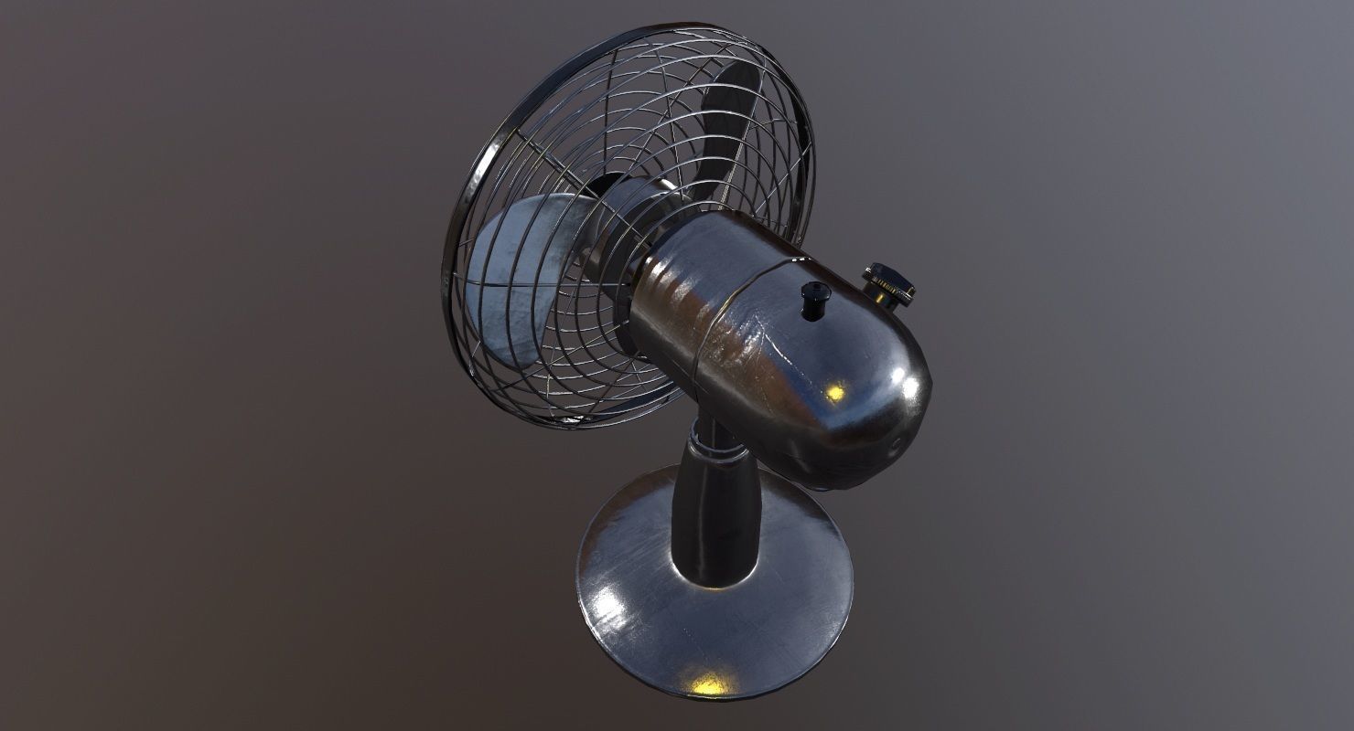 Desk Fan Game Ready Low-poly 3D model_3