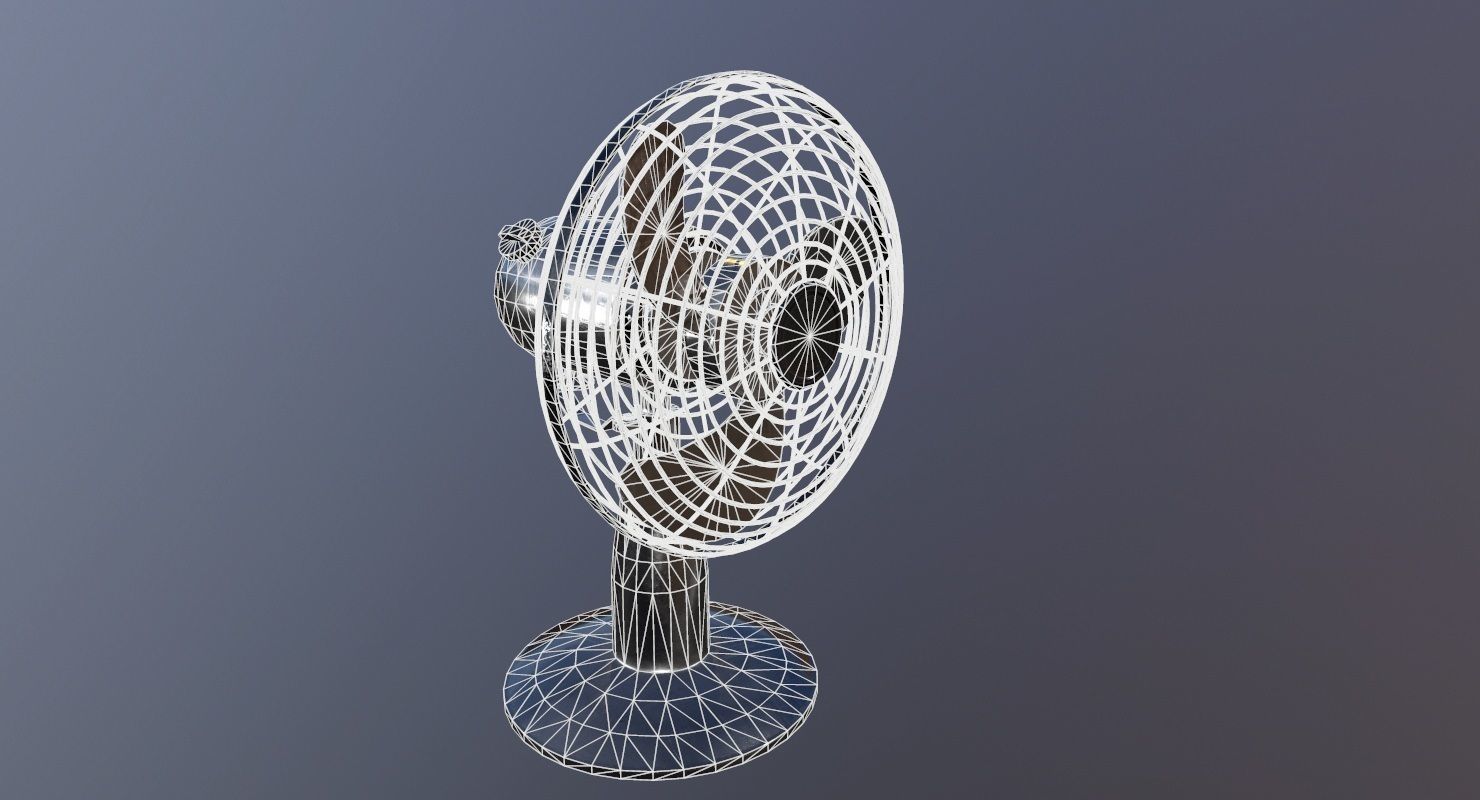 Desk Fan Game Ready Low-poly 3D model_12