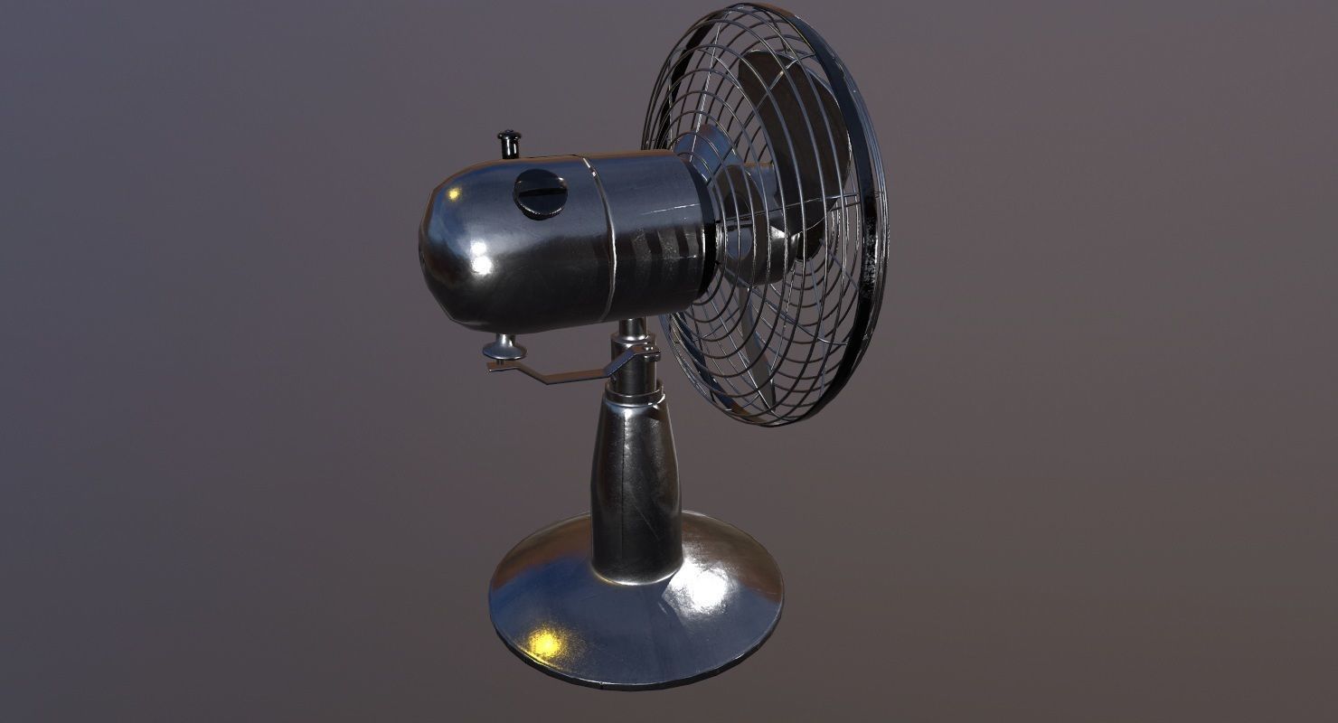 Desk Fan Game Ready Low-poly 3D model_10