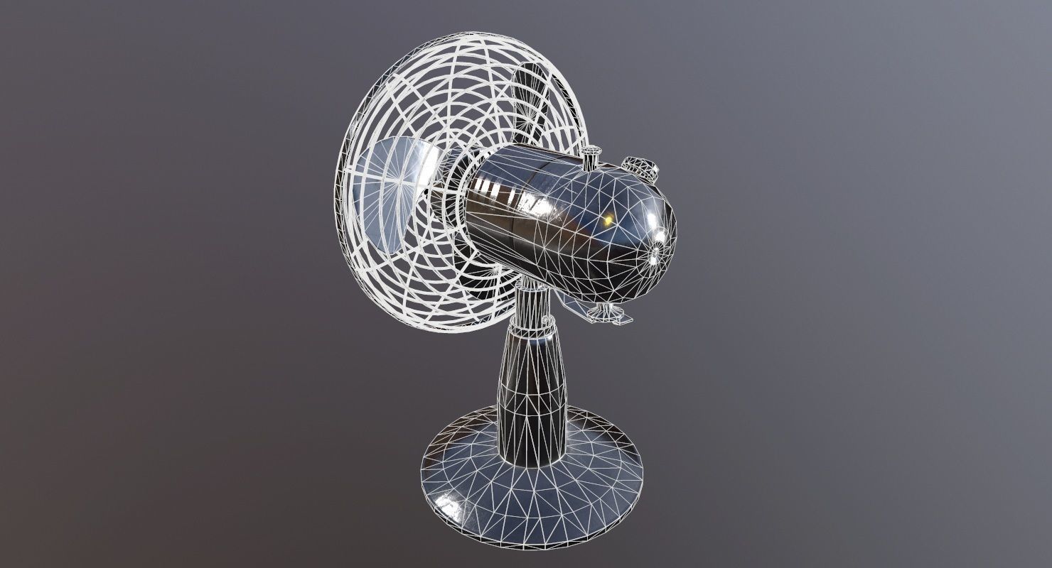 Desk Fan Game Ready Low-poly 3D model_14