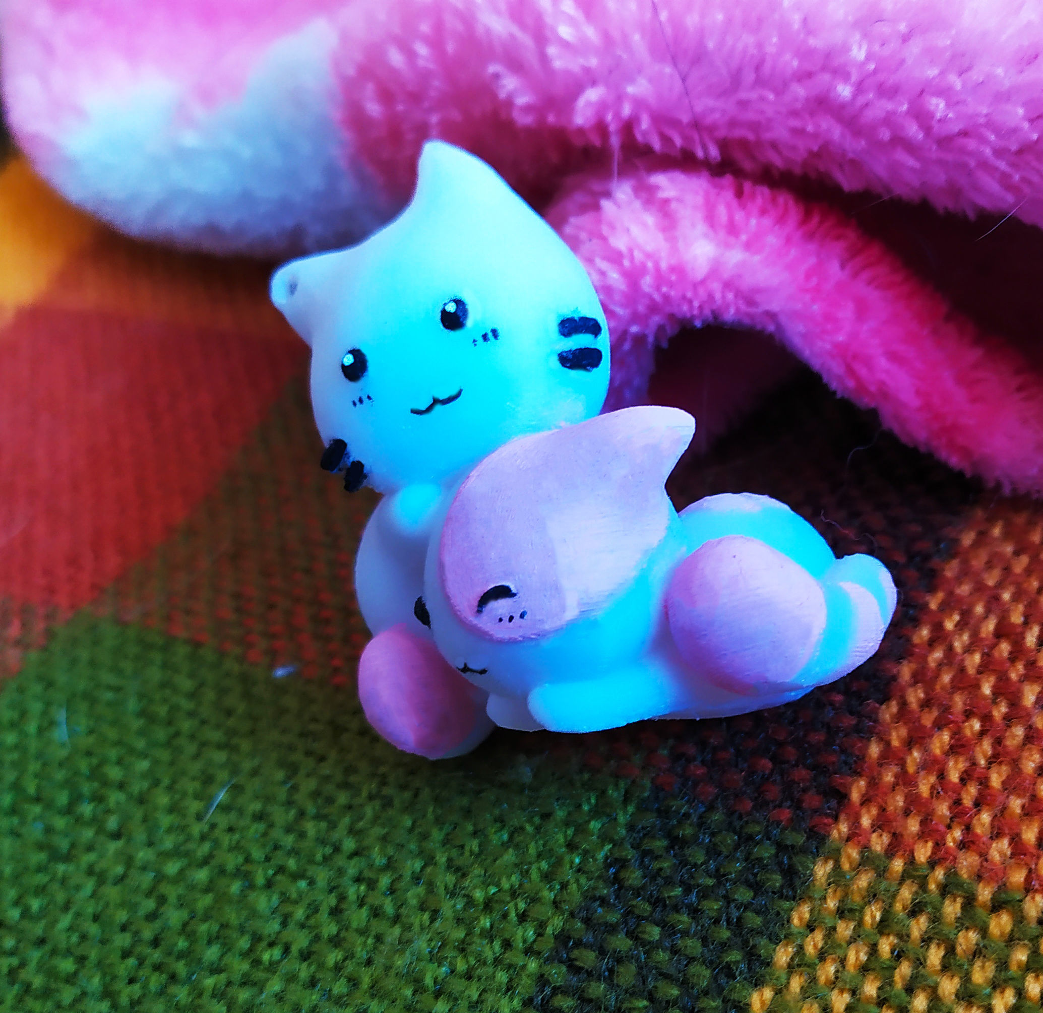 cats cute keychain 3D print model_4