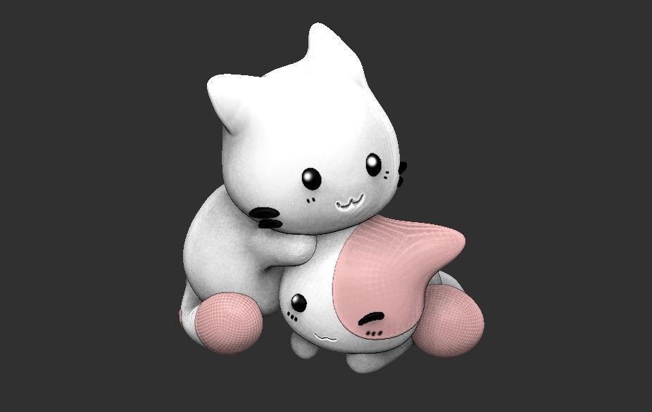 cats cute keychain 3D print model_1