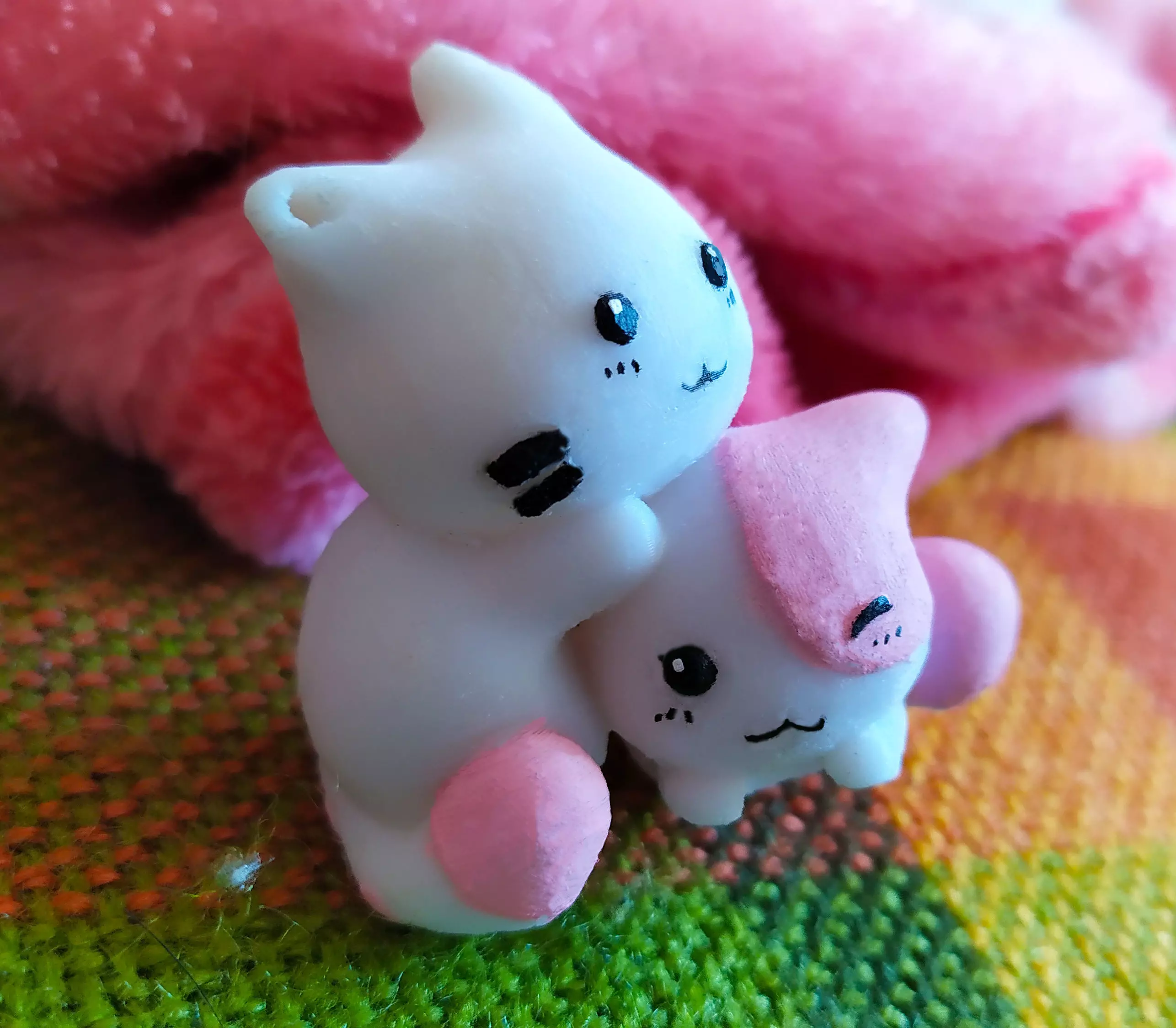 cats cute keychain 3D print model_0