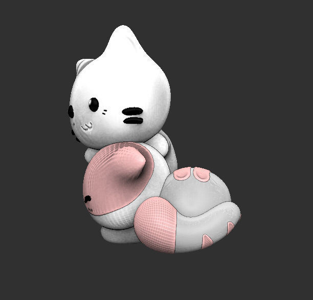cats cute keychain 3D print model_3