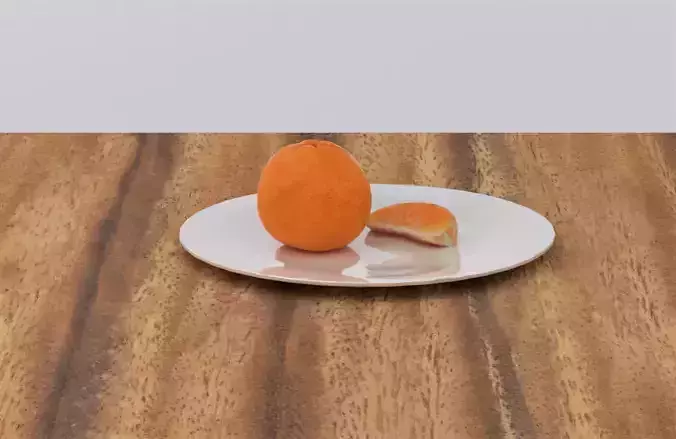 Orange apricot on plate