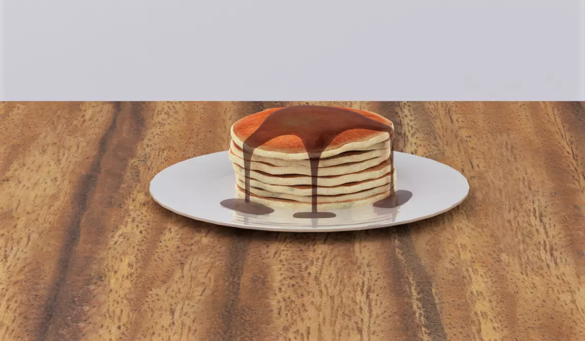 Pancake With Chocolate Syrup 3D model_0