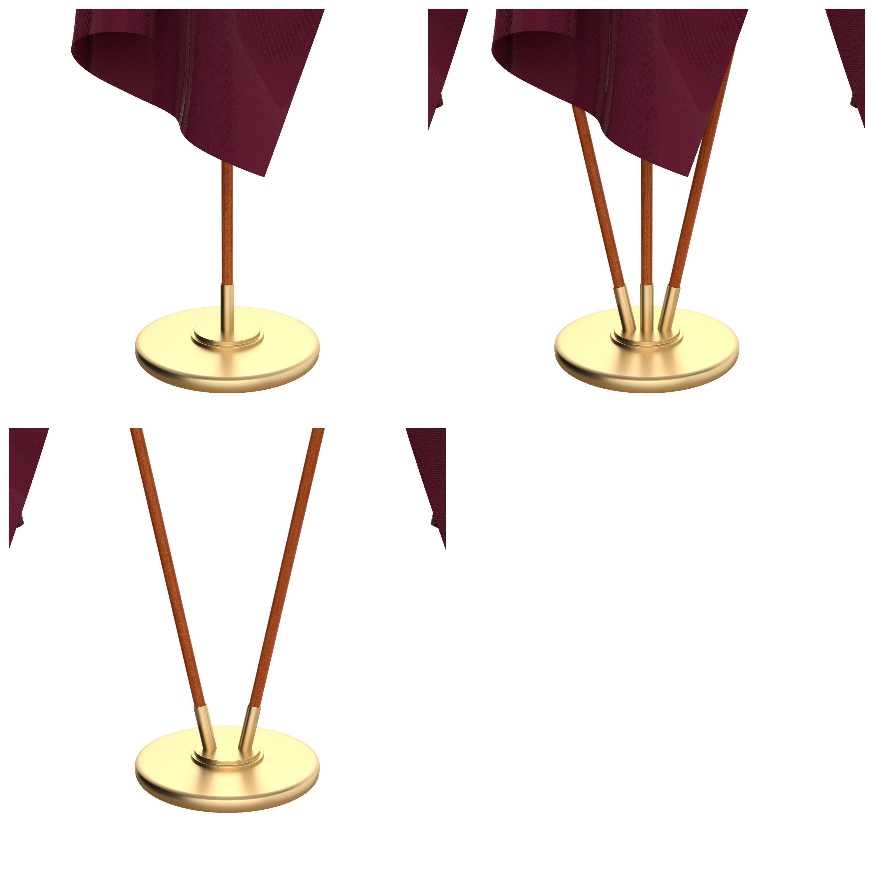 Qatar Flag Pack 3D model_2