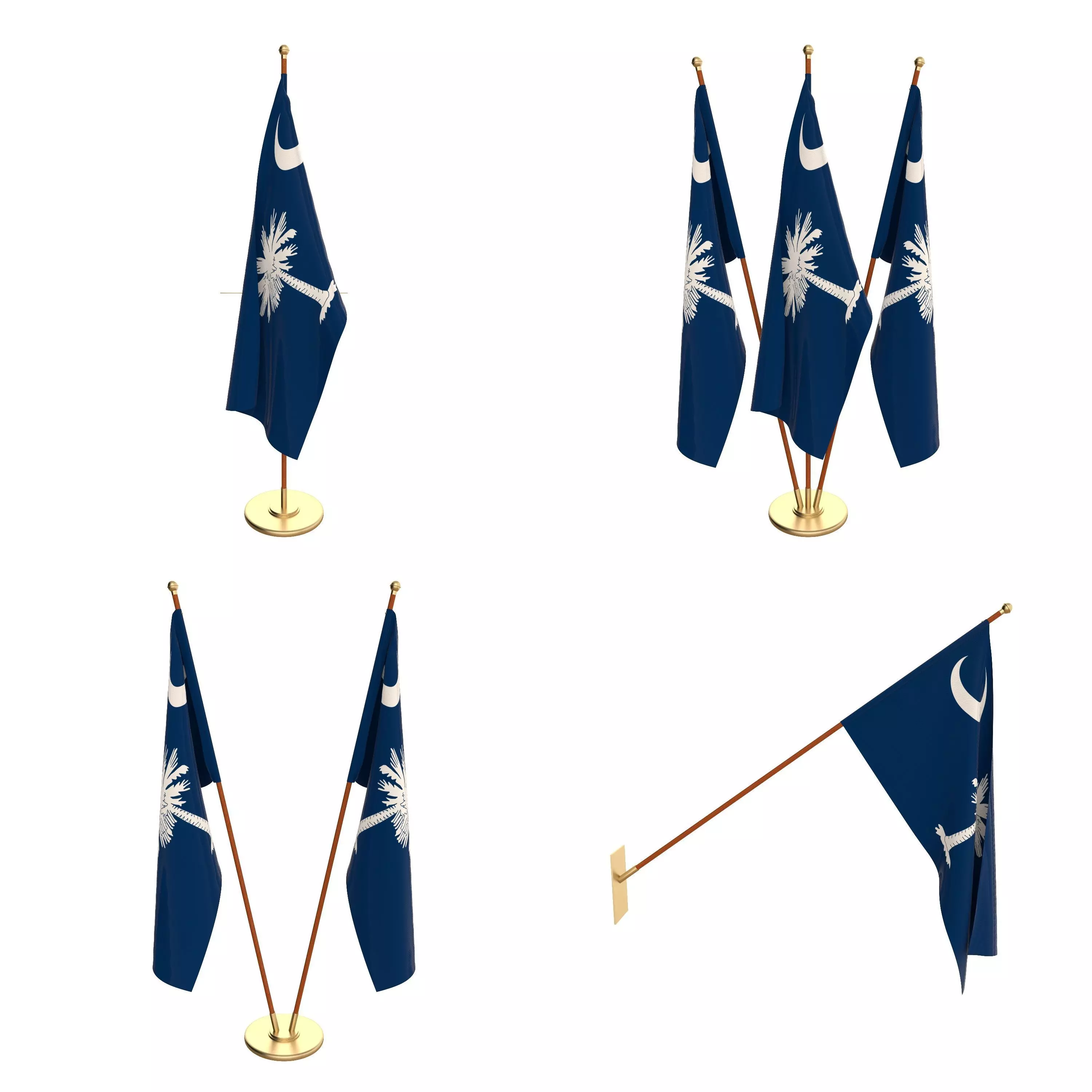 South Carolina Flag Pack 3D model
