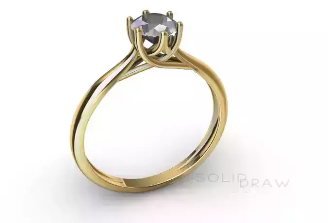 Ring Engagment Solitaire Ring 3D print model 3D print model
