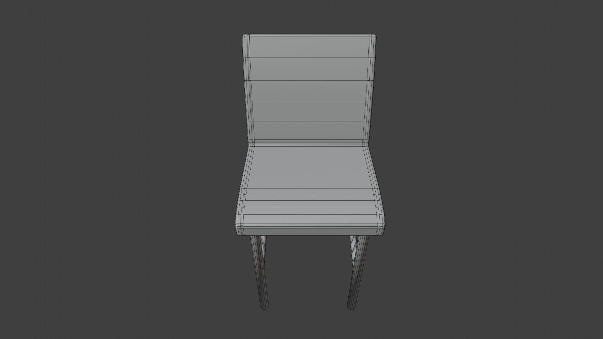 Modern Kitchen Chair Low-poly 3D model_8