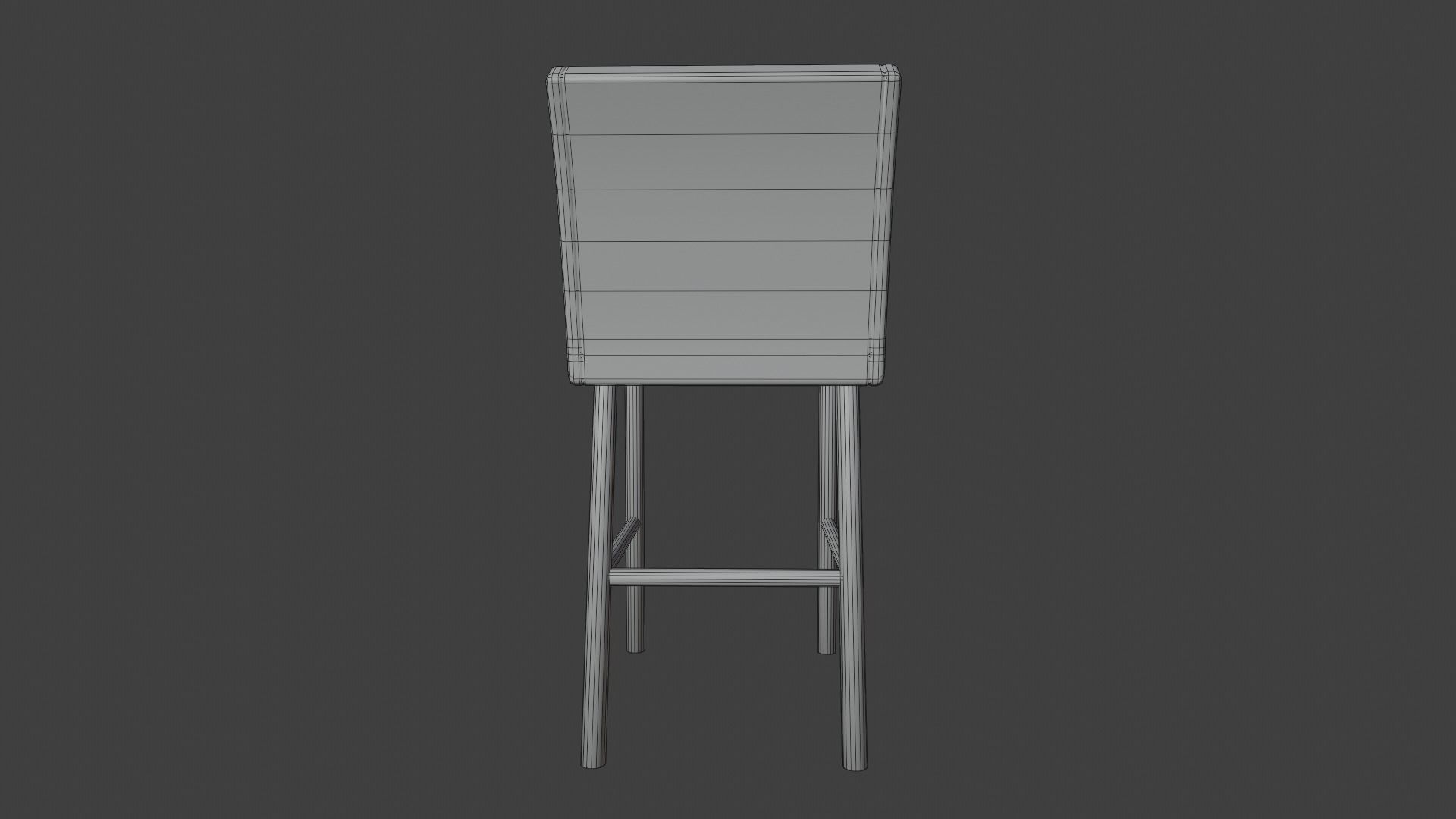Modern Kitchen Chair Low-poly 3D model_9