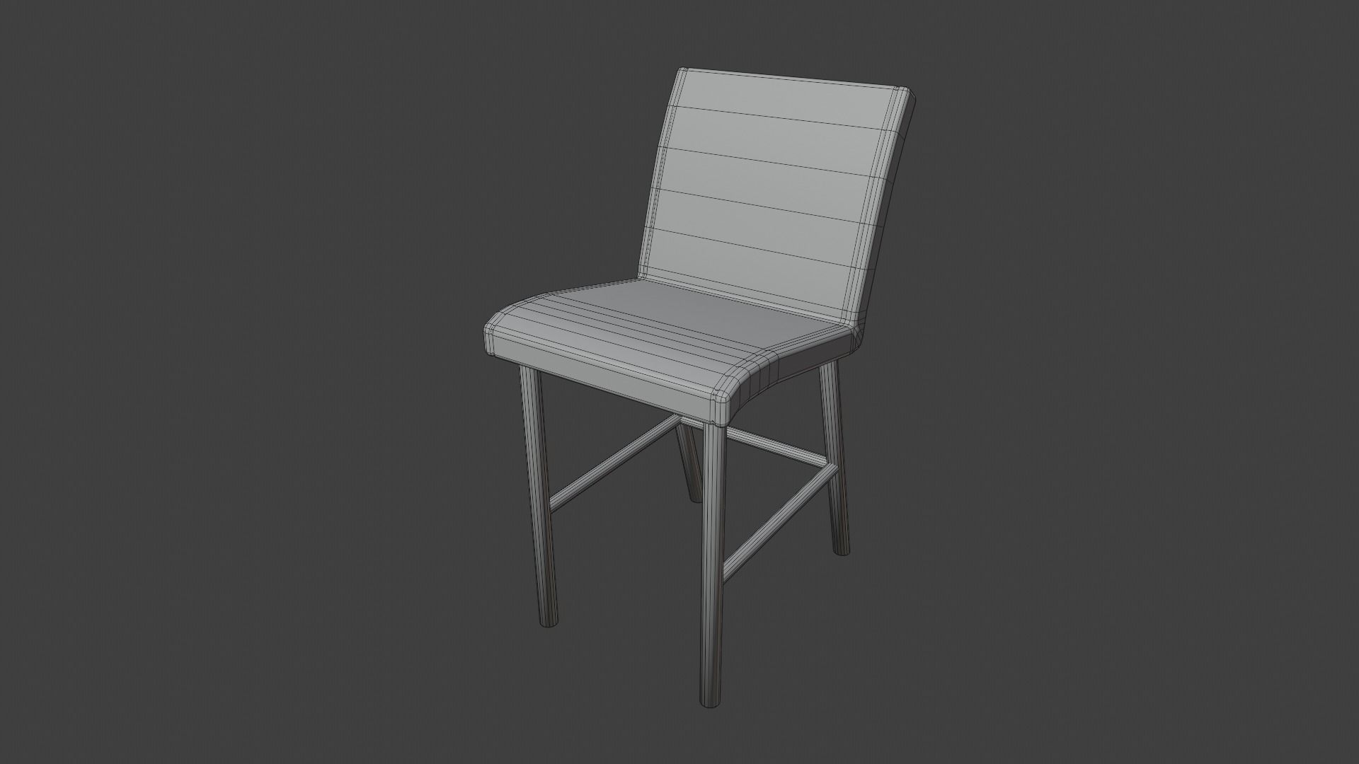Modern Kitchen Chair Low-poly 3D model_6