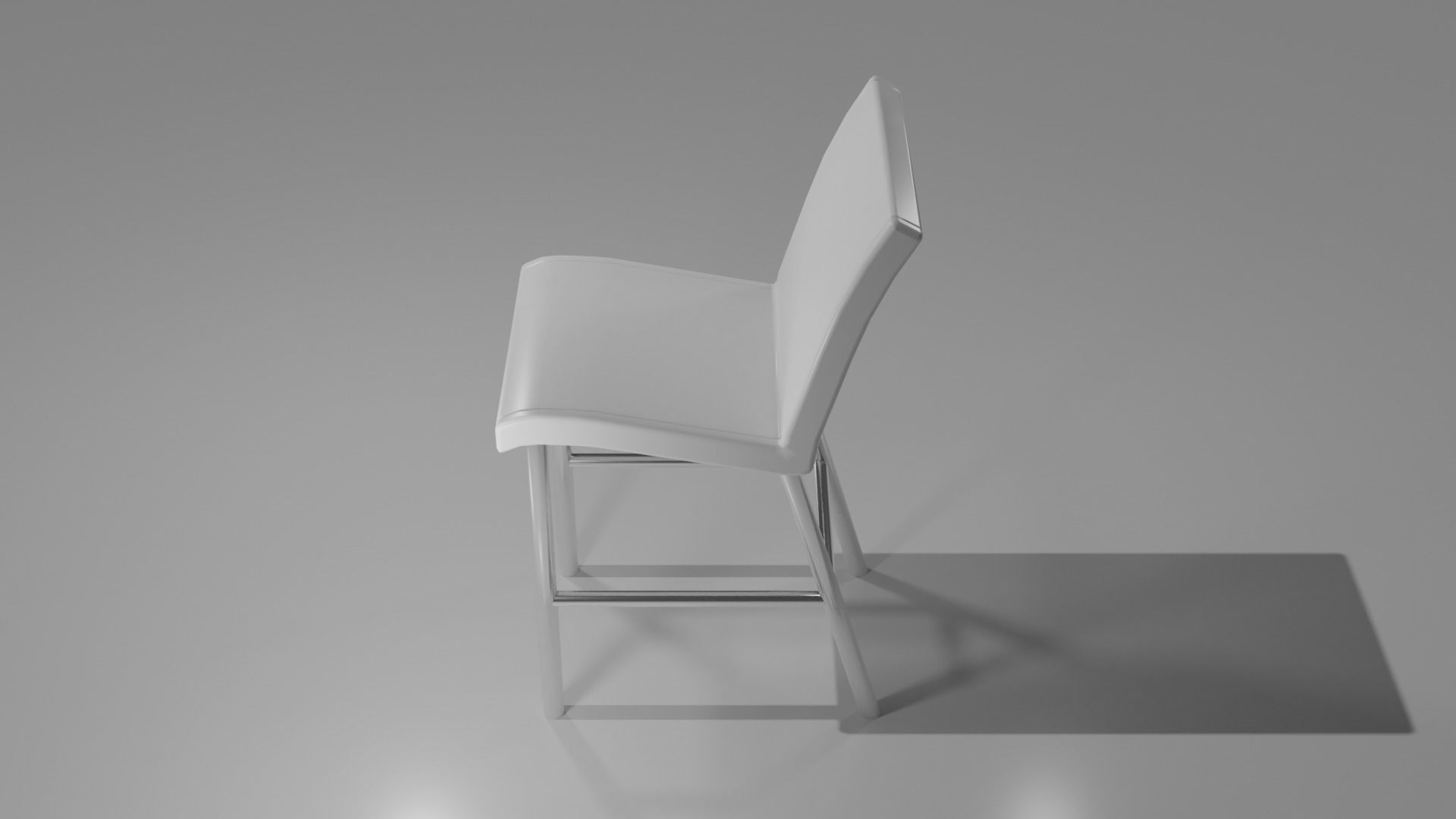 Modern Kitchen Chair Low-poly 3D model_4