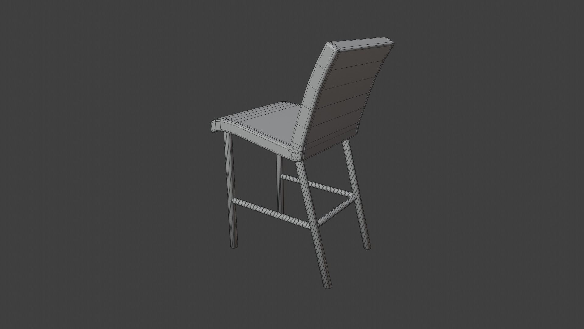 Modern Kitchen Chair Low-poly 3D model_7
