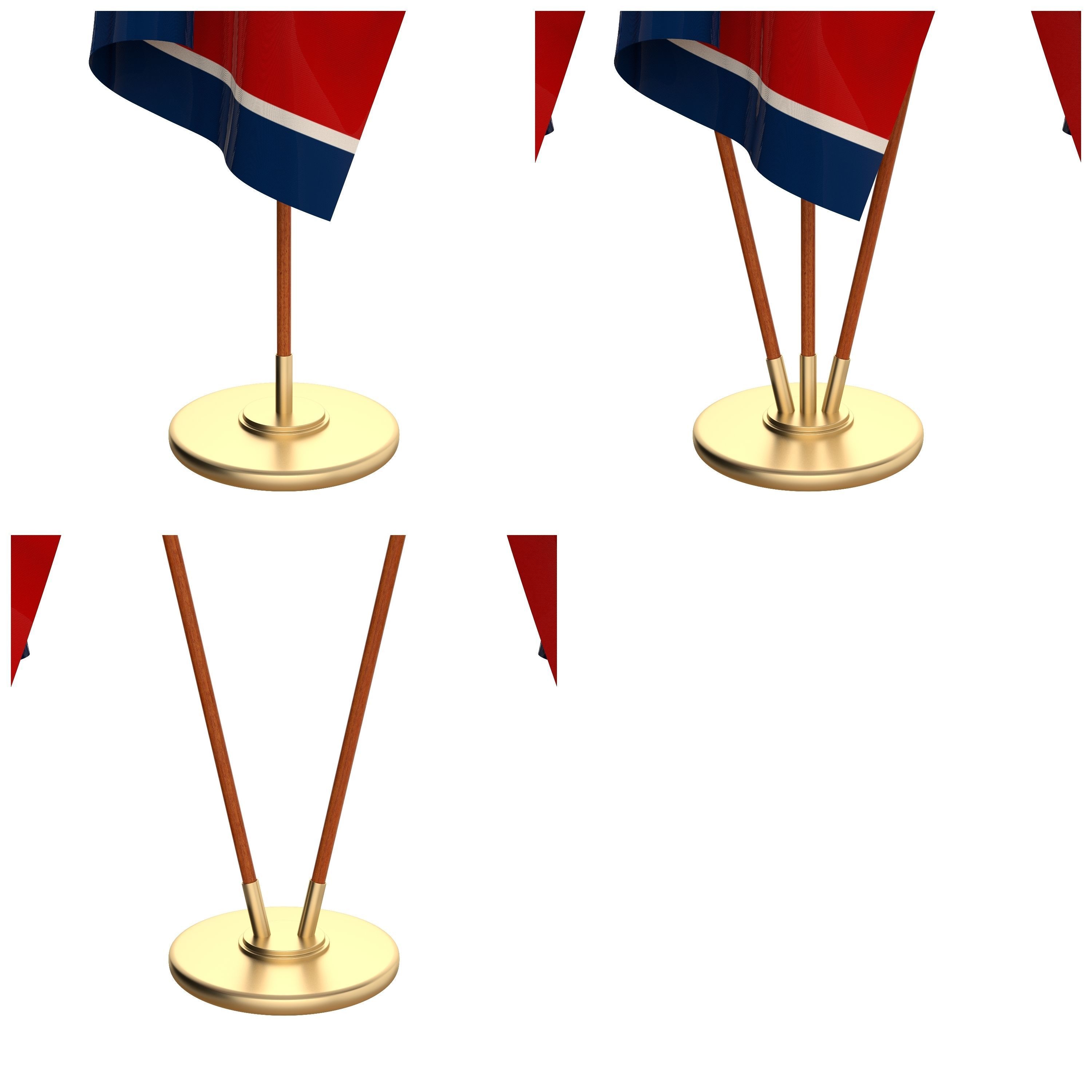 Tennessee Flag Pack 3D model_2